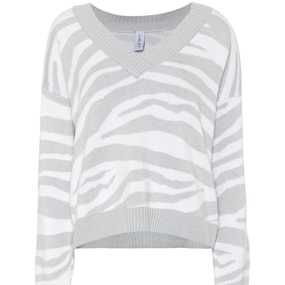 VARLEYCalvert zebra-striped sweater